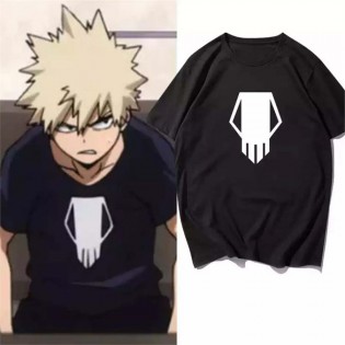 Anime My Hero Academia Katsuki Bakugou Siyah Tişört