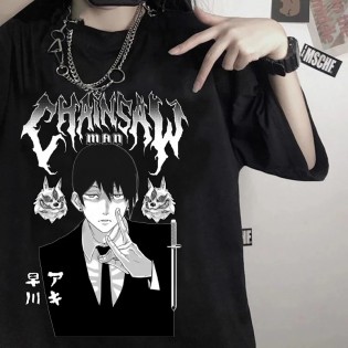 Chainsaw Man Siyah Tişört Chainsaw Man Siyah Tişört