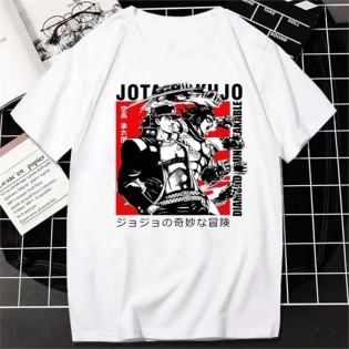 JoJo's Bizarre Adventure Jotaro Beyaz Tişört JoJo's Bizarre Adventure Jotaro Beyaz Tişört