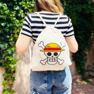 One Piece Hasır Şapka Korsanları Logo Bez Sırt Çantası One Piece Hasır Şapka Korsanları Logo Bez Sırt Çantası