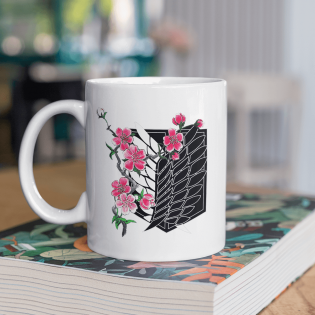 Attack On Titan Logo Flowers Kupa Bardak Attack On Titan Logo Flowers Kupa Bardak