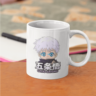 Jujutsu Kisen Gojo Chibi Logo Kupa Bardak  Jujutsu Kisen Gojo Chibi Logo Kupa Bardak