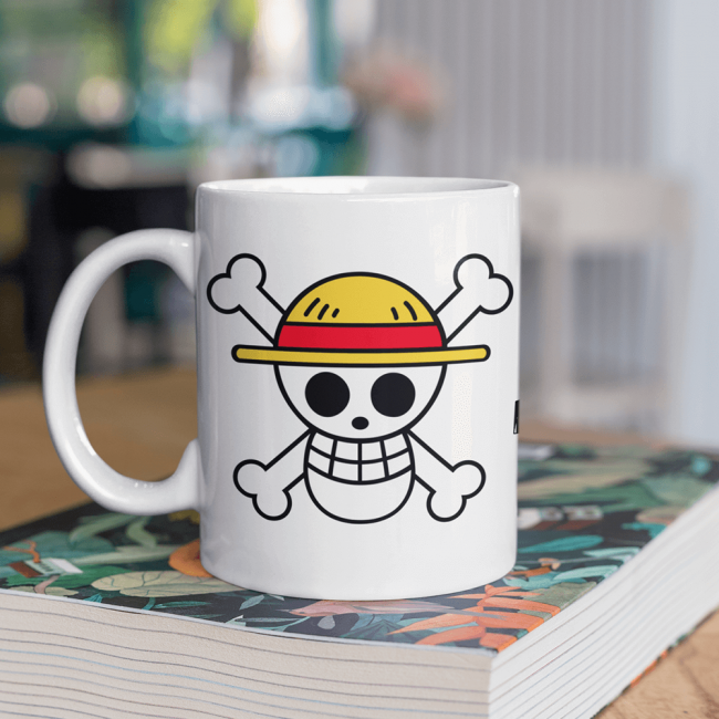 One Piece Hasır Şapka Korsanları Logo Kupa Bardak