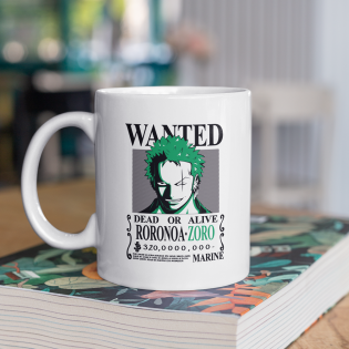 One Piece Zoro Wanted  Kupa Bardak One Piece Zoro Wanted  Kupa Bardak
