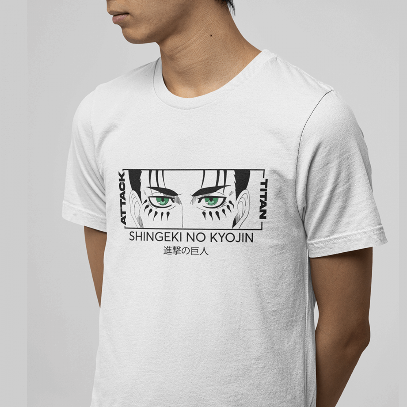 Attack On Titan Eren Yeager Eyes Beyaz Tişört