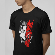 Attack On Titan Levi Red Siyah Tişört