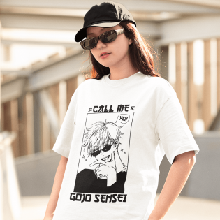 Gojo Call Me Beyaz Tişört