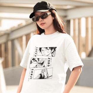 One Piece LZS Beyaz Tişört