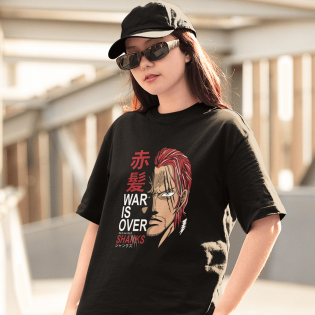 One Piece Shanks Siyah Tişört