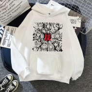 Demon Slayer Hashirama Beyaz Kapşonlu Sweatshirt Demon Slayer Hashirama Beyaz Kapşonlu Sweatshirt