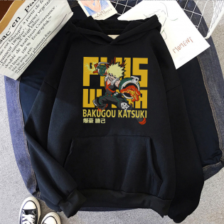 My Hero Bakugou Plus Ultra Siyah  Kapşonlu Sweatshirt