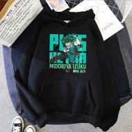 My Hero İzuku Plus Ultra Siyah  Kapşonlu Sweatshirt My Hero İzuku Plus Ultra Siyah  Kapşonlu Sweatshirt
