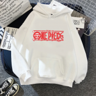 One Piece Red Logo Kapşonlu Sweatshirt One Piece Red Logo Kapşonlu Sweatshirt