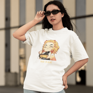 Demon Slayer Rengoku Kawaii Tişört Demon Slayer Rengoku Kawaii Tişört