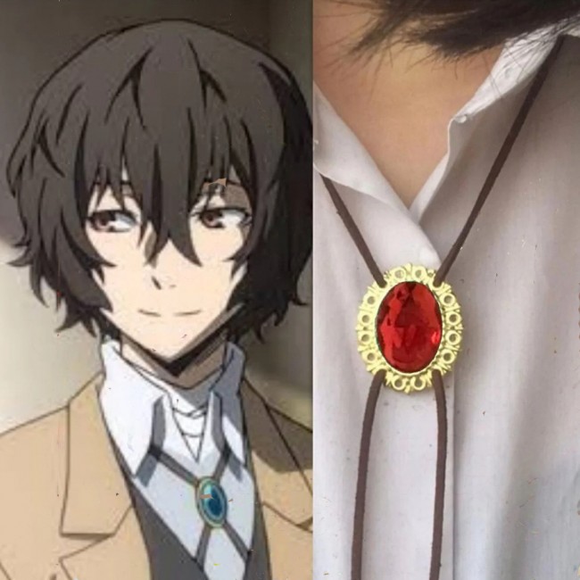 Bungou Stray Dogs Dazai Kırmızı Rozet Kolye