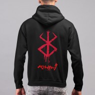 Berserk Logo Ön - Arka Baskılı Kapşonlu Sweatshirt Berserk Logo Ön - Arka Baskılı Kapşonlu Sweatshirt