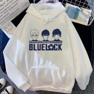 Blue Lock Face Beyaz Kapşonlu Sweatshirt Blue Lock Face Beyaz Kapşonlu Sweatshirt