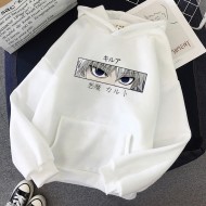Hunter x Hunter Killua Face Beyaz Kapşonlu Sweatshirt Hunter x Hunter Killua Face Beyaz Kapşonlu Sweatshirt