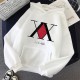 Hunter x Hunter Logo Beyaz Kapşonlu Sweatshirt