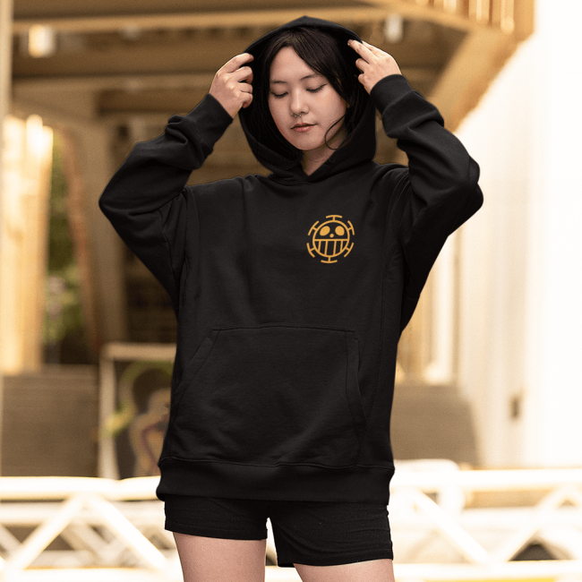 Trafalgar Law Kalp Korsanları Ön - Arka Baskılı Kapşonlu Sweatshirt