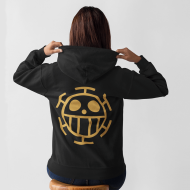 Trafalgar Law Kalp Korsanları Ön - Arka Baskılı Kapşonlu Sweatshirt Trafalgar Law Kalp Korsanları Ön - Arka Baskılı Kapşonlu Sweatshirt