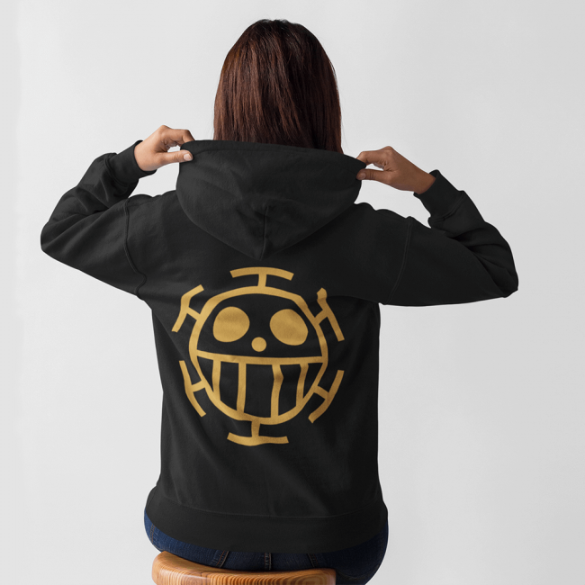 Trafalgar Law Kalp Korsanları Ön - Arka Baskılı Kapşonlu Sweatshirt