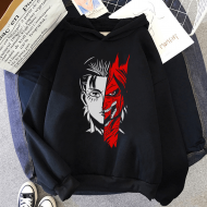 Attack On Titan Eren Red Kapşonlu Sweatshirt Attack On Titan Eren Red Kapşonlu Sweatshirt
