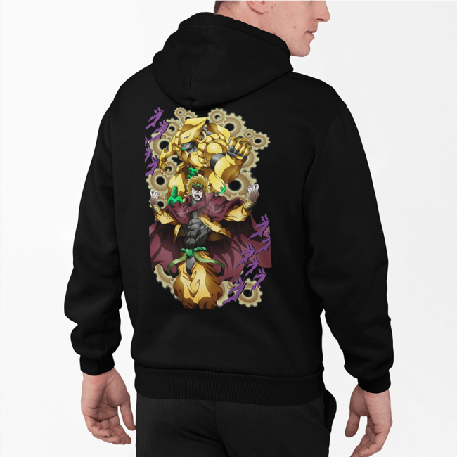 Jojos Bizarre Dio Brando Ön-Arka Baskılı Kapşonlu Sweatshirt