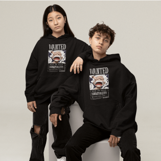 Luffy Gear 5 Wanted Kapşonlu Sweatshirt Luffy Gear 5 Wanted Kapşonlu Sweatshirt