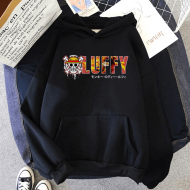 Luffy Yazılı Kapşonlu Sweatshirt Luffy Yazılı Kapşonlu Sweatshirt