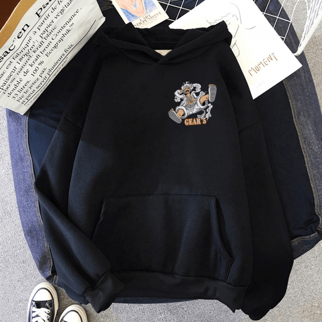 Luffy Gear 5 Nika Ön-Arka Baskılı Kapşonlu Sweatshirt