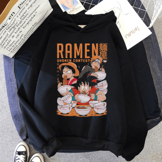 Naruto Luffy Goku Ramen Kapşonlu Sweatshirt Naruto Luffy Goku Ramen Kapşonlu Sweatshirt