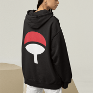 Uchiha Logo Ön - Arka Baskılı Kapşonlu Sweatshirt Uchiha Logo Ön - Arka Baskılı Kapşonlu Sweatshirt