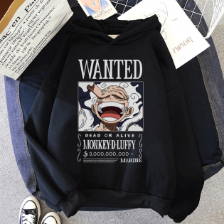 Luffy Gear 5 Wanted Kapşonlu Sweatshirt Luffy Gear 5 Wanted Kapşonlu Sweatshirt