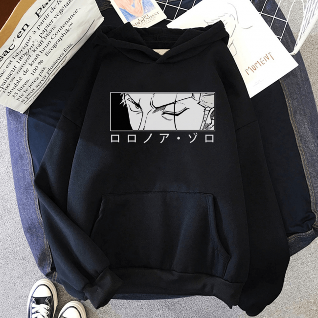 Zoro Face White Kapşonlu Sweatshirt