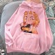 Rengoku Kawaii Pembe Kapşonlu Sweatshirt