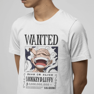Luffy Gear 5 Wanted Beyaz Tişört Luffy Gear 5 Wanted Beyaz Tişört