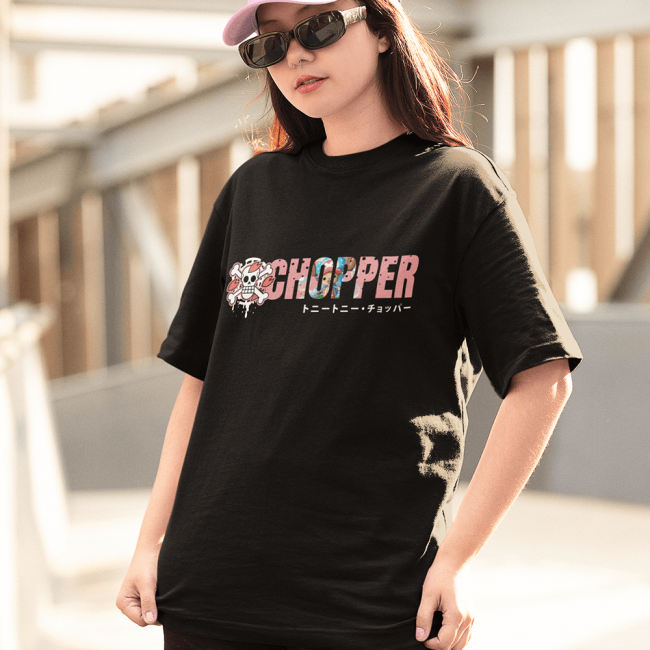 One Piece Chopper Logo Siyah Tişört