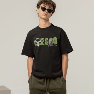 One Piece Zoro Logo Siyah Tişört