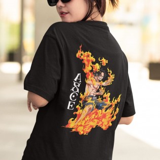 One Piece Ace Ön - Arka Baskılı Tişört One Piece Ace Ön - Arka Baskılı Tişört