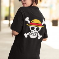 One Piece Hasır Şapka Korsanları Ön - Arka Baskılı Tişört One Piece Hasır Şapka Korsanları Ön - Arka Baskılı Tişört