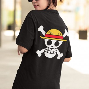 One Piece Hasır Şapka Korsanları Ön - Arka Baskılı Tişört One Piece Hasır Şapka Korsanları Ön - Arka Baskılı Tişört