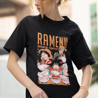 Naruto Luffy Goku Ramen Tişört Naruto Luffy Goku Ramen Tişört