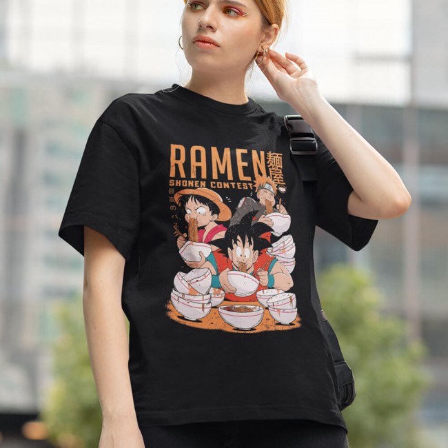 Naruto Luffy Goku Ramen Tişört
