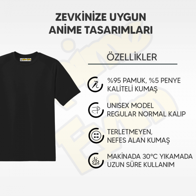 One Piece Usopp Logo Siyah Tişört