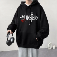 Monster Anime Logo Kapşonlu Sweatshirt Monster Anime Logo Kapşonlu Sweatshirt