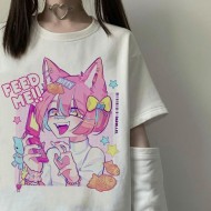 Feed Me Harajuku Anime Tişört Feed Me Harajuku Anime Tişört