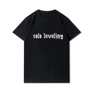 Anime Solo Leveling Yazılı Siyah T-shirt