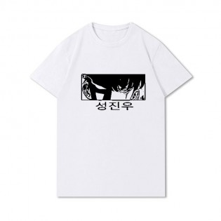 Anime Solo Leveling Beyaz T-shirt