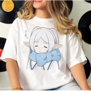 Anime Frieren Beyaz T-shirt